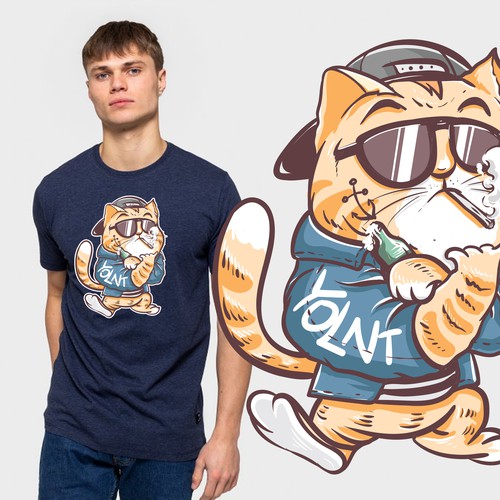 Cat t-shirt with the title 'bad cat t shirt'