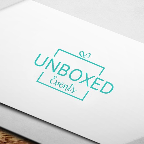 Gift box design with the title 'Logo for Unboxed Events'