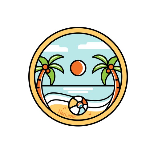 Sunset t-shirt with the title 'Nori.com'