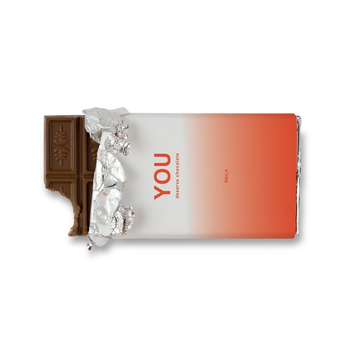 Gradient packaging with the title 'One Colour Gradient Chocolate Design'