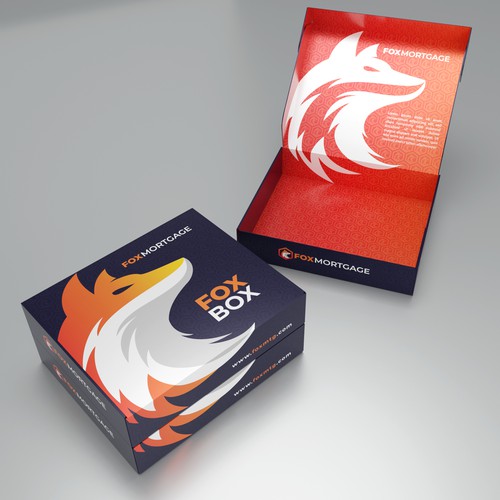 Creative packaging with the title 'The Fox Box - Closing Gift Box'
