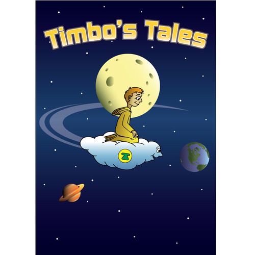 Cartoon book cover with the title 'Book Cover Illustration'