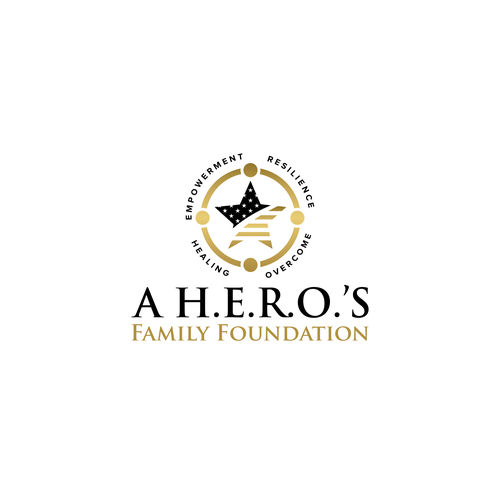 Veteran logo with the title 'A H.E.R.O.s Family Foundation logo design'