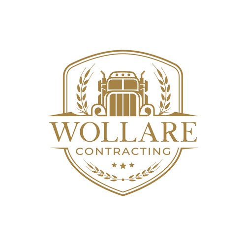 Wheat logo with the title 'Wollare Contracting Logo Design'