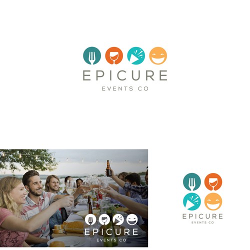 Circle design with the title 'modern logo for restaurants events'