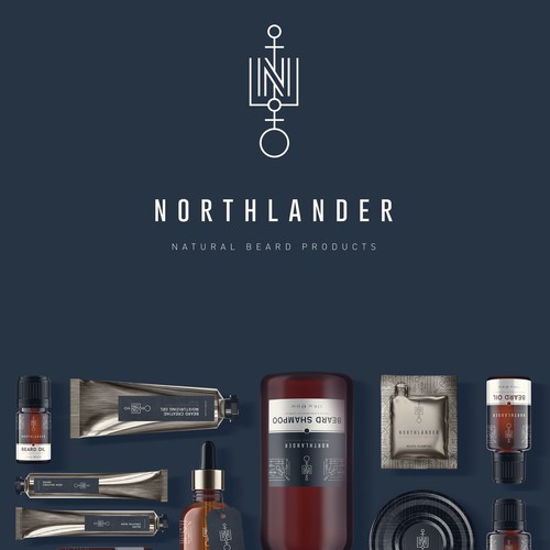 Beard oil logo with the title 'Logo design for beard products brand'