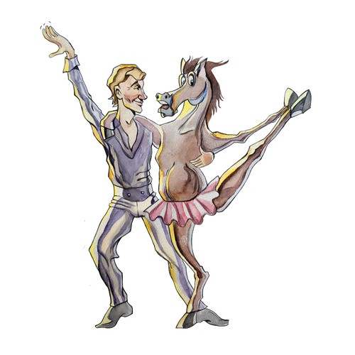 Horse artwork with the title 'Dancing horse'