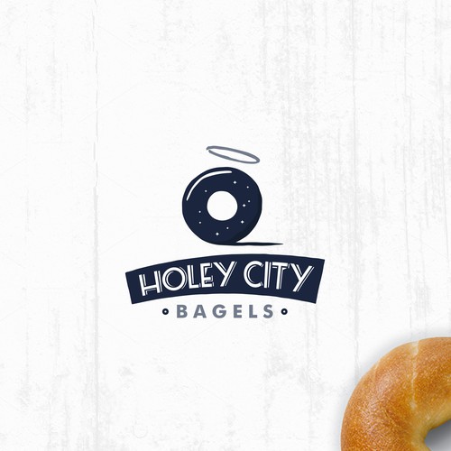 Bagel logo with the title 'Holey City Bagels Logo'
