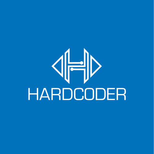 Circuit design with the title 'A bold logo for HARDCODER a software company'