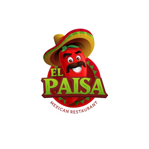 Mexican restaurant design with the title 'El Paisa logo/mascot'