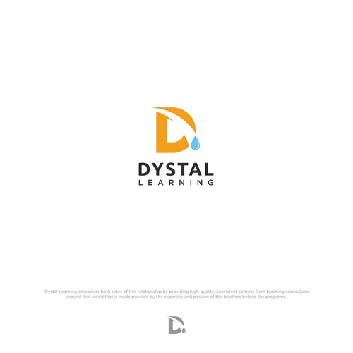 Water drop design with the title 'Dystal D'