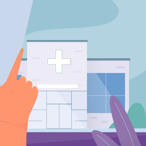 Health artwork with the title 'Online healthcare'