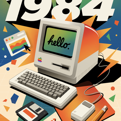 Poster artwork with the title 'Apple’s product’s reimagined'