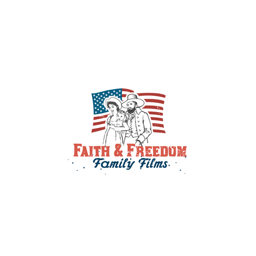 American flag logo with the title 'Faith & Freedom Films Logo'