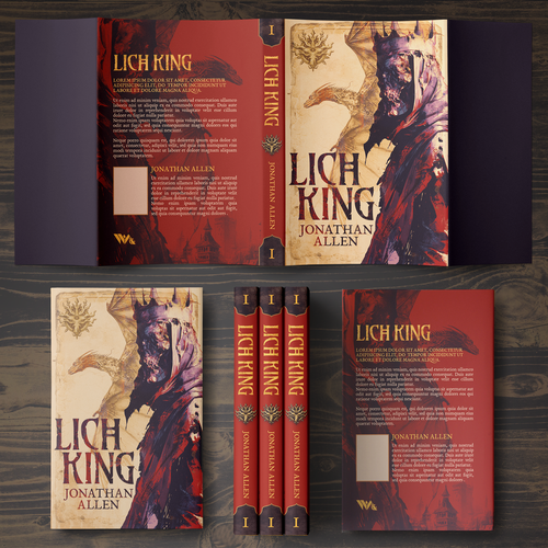 Fantasy design with the title 'Lich King Book I, by Jonathan Allen.'