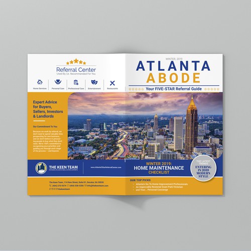 Newsletter design with the title 'Home Service Concierge Seasonal Maintenance Guide'