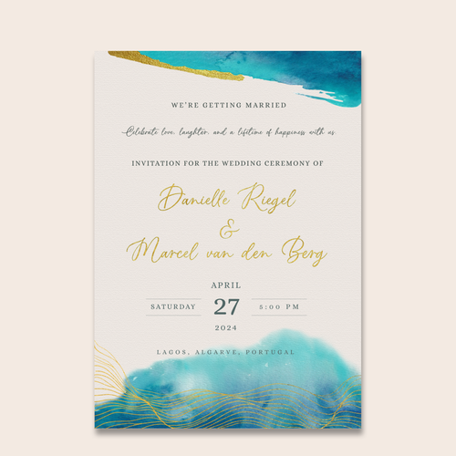 Sand design with the title 'Wedding Invitation Design'