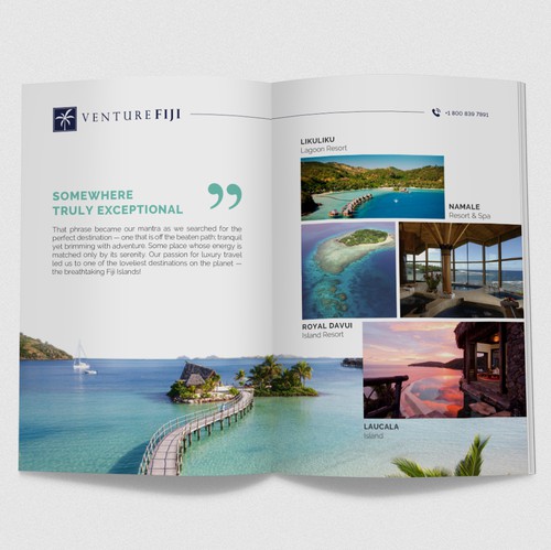 Composition design with the title 'Design a Brochure for a Luxury Travel Brand'