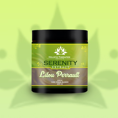 Herbal label with the title 'Organic Herbal Serenity Extract'