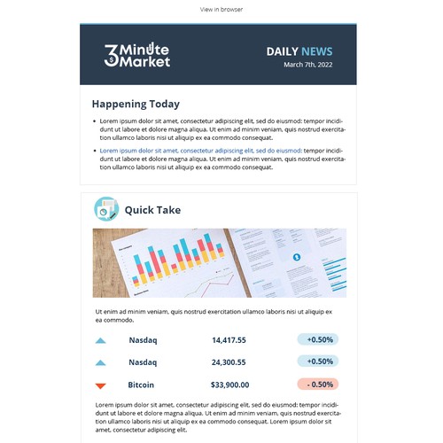 Newsletter design with the title 'Responsive email template design'