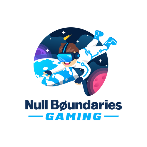 Astronaut design with the title 'Null Boundaries Gaming'