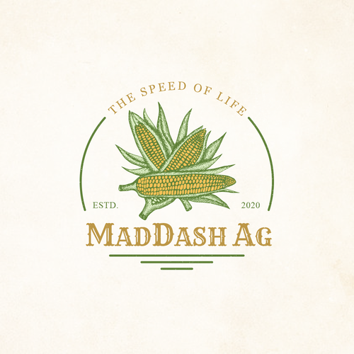Corn logo with the title 'MadDash Ag Logo Desing'