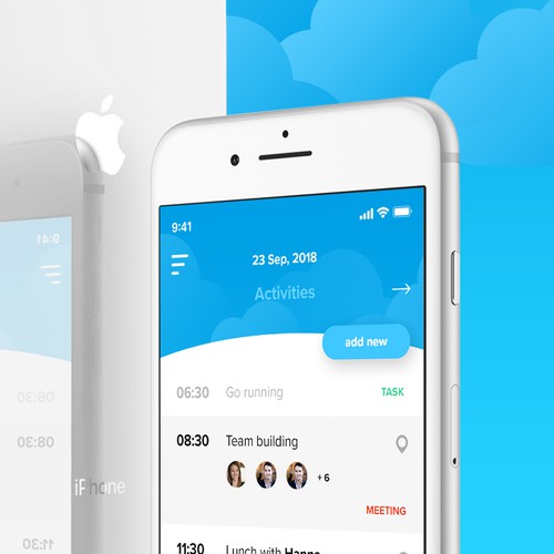 Solid design with the title 'Blueskyme APP design'