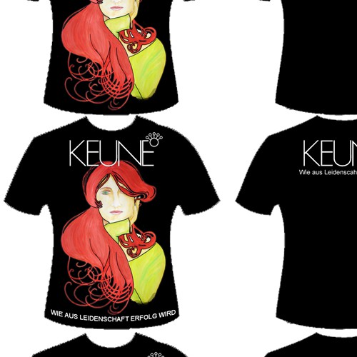 Watercolor t-shirt with the title 'New T-Shirt Design for a Cult Haicare-Brand'