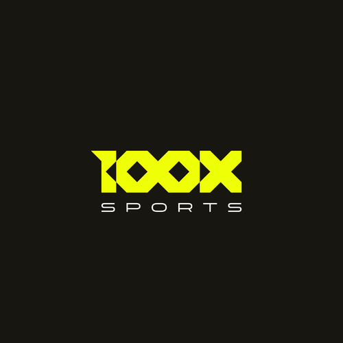 Sports brand with the title '100X Sports 99designs Logo Design Contest'