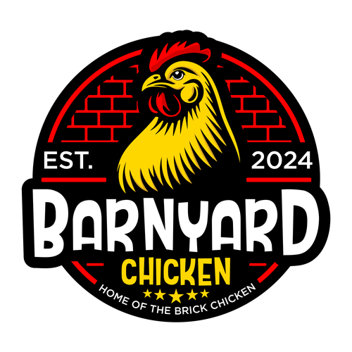 Brick design with the title 'Barnyard Chicken'