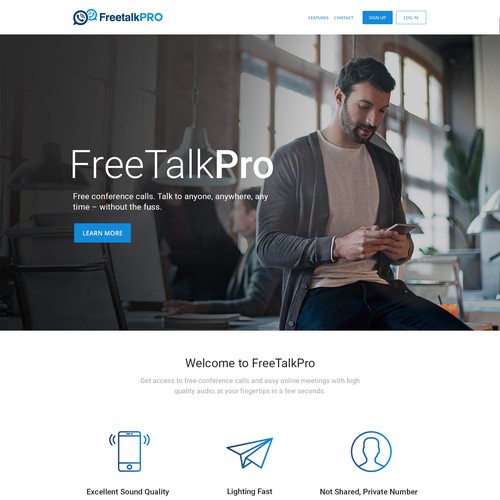 IT website with the title 'Webdesign For Freetalk Pro'