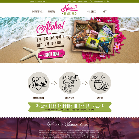 Commercial design with the title 'Hawaii Snack Box'