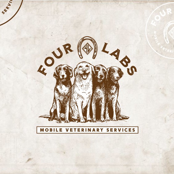 Animal hospital logo with the title 'Four Labs'