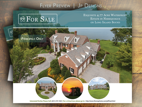 House design with the title 'Luxurious Print Ad for Waterfront Estate in New York'