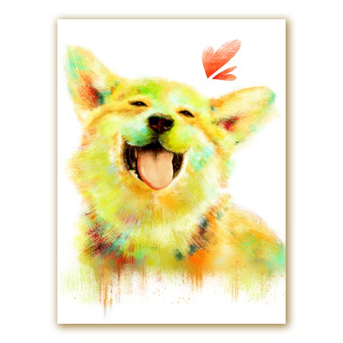 Corgi artwork with the title 'Wall Art'