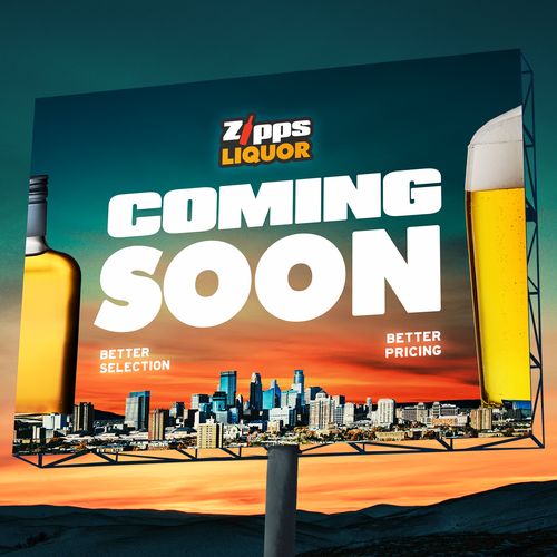 Liquor store design with the title 'Zipps Liquor'