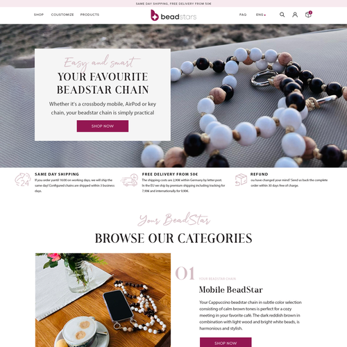 Jewelry website with the title 'Webpage Contest Winner'