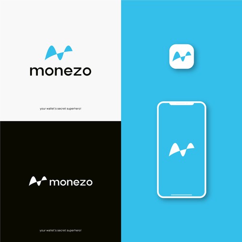 Letter m design logo with the title 'letter M and wave logo'