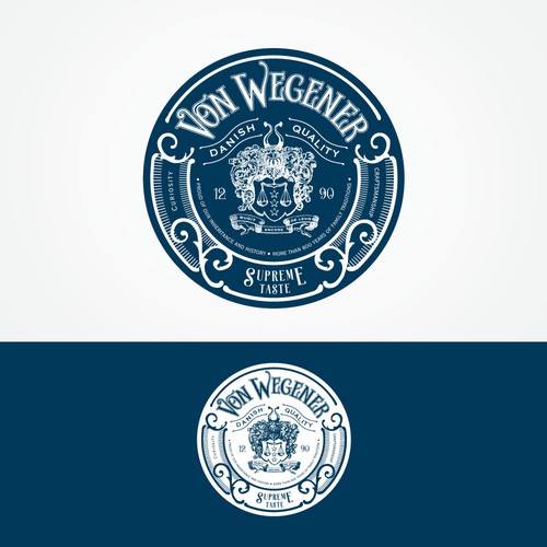 Royal design with the title 'Label design'