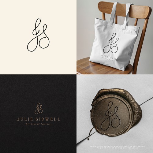 Logo with the title 'Hand drawn elegant monogram for an interior company'