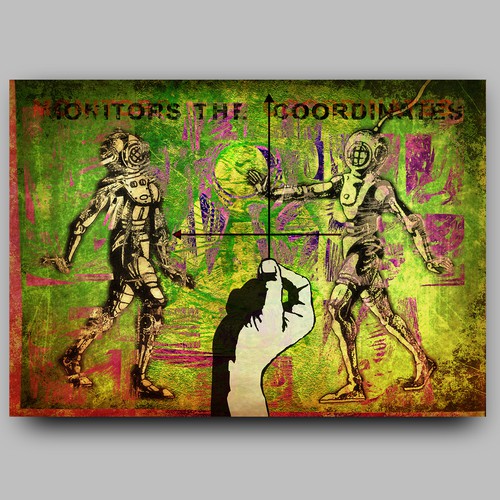 Stencil design with the title 'monitors the coordinate'