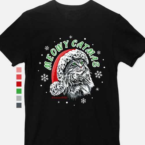 Cat t-shirt with the title 'T-shirt design'