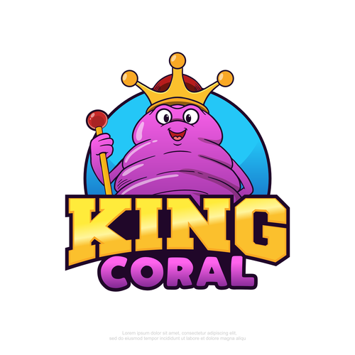Coral logo with the title 'Coral King Logo Mascot Design'