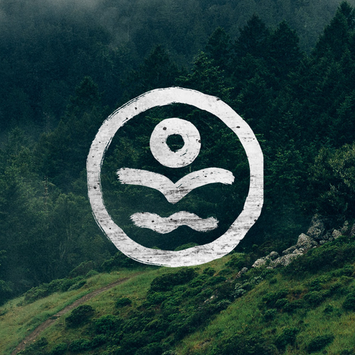 Landscaping brand with the title 'Cascade Lodge atmospheric logo'