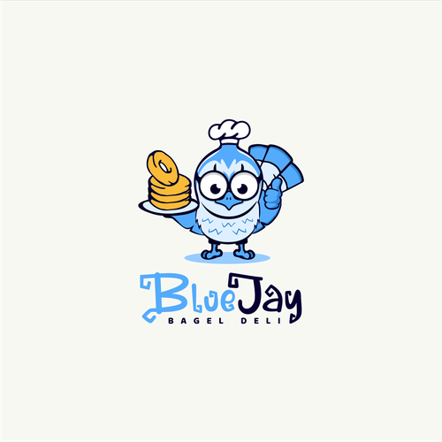 Bagel logo with the title 'Mascot Bird Bagel donat'