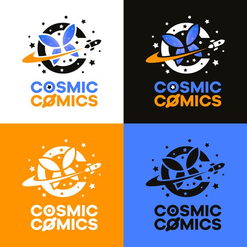 Solar system logo with the title 'Logo for comic books business'