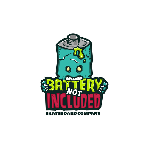 Skate logo with the title 'Logo Concept for Battery not Included'