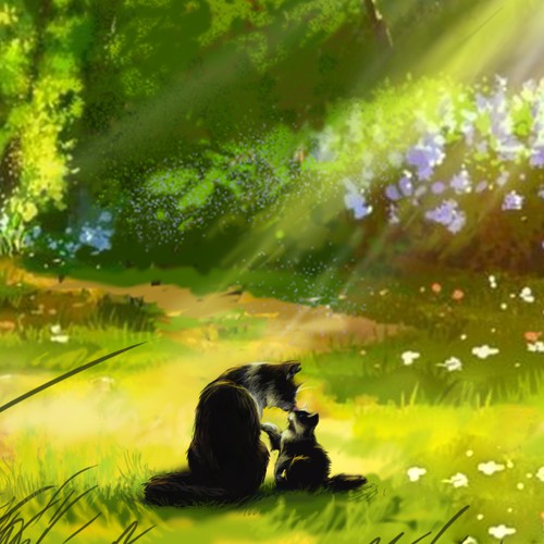 Book illustration artwork with the title 'Illustrations for French author of children's book'