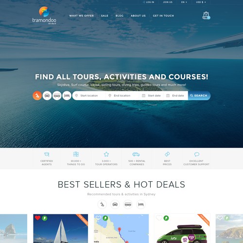 Travel website with the title 'Travel agency's website design'