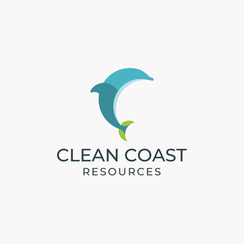 Dolphin logo with the title 'Clean Coast Logo'